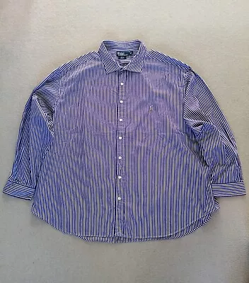 Ralph Lauren 5XB BIG Casual Shirt  66  Chest STANTON CLASSIC FIT Purple White  • £0.99