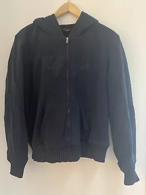 £14.52 • Buy Tommy Hilfiger Kids Boys Cozy Soft Faux Fur Lined Zip-Up Hoodie Navy Brown Sz L