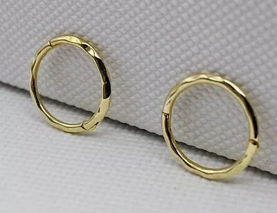 Genuine 9ct Yellow Gold 10mm-14mm Small Round Hinged Earring Brand New • £52.29