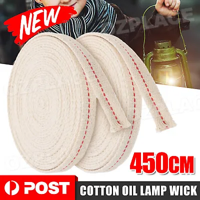 4.5M Long Flat Cotton Oil Lamp Lantern Wick 13mm/20mm For Kerosene Lighting • $6.85