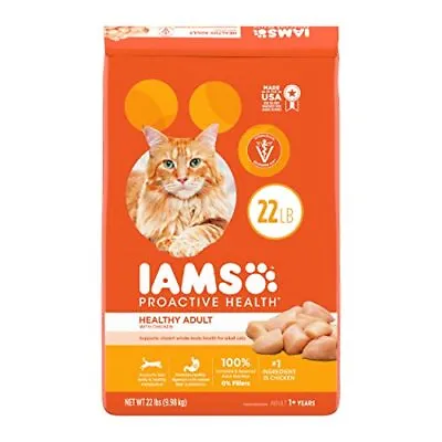 $44.50 • Buy IAMS PROACTIVE HEALTH Adult Healthy Dry Cat Food With Chicken Cat Kibble, 22 Lb