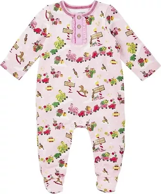 New Mud Pie Baby Girl Sleeper Footed & Headband Holiday 3-6 Mos TOYLAND Pink Gif • $33