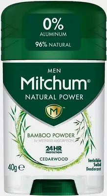 Mitchum Men 24HR Natural Vegan Deodorant Stick - Cedarwood 40g • £5.45