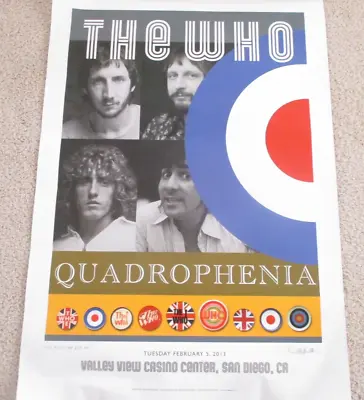 The Who Quadrophenia Tour Poster Signed Richard Evans W/COA 32  X 22  Lithograph • $39.99