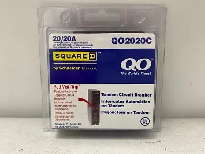 Square D QO2020C 20Amp 120/240Volt AC Single Pole Tandem Mini Circuit Breaker • $34.99