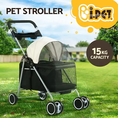 I.Pet Pet Stroller Pram Dog Cat Carrier Large Travel Pushchair Foldable 4 Wheels • $67.95