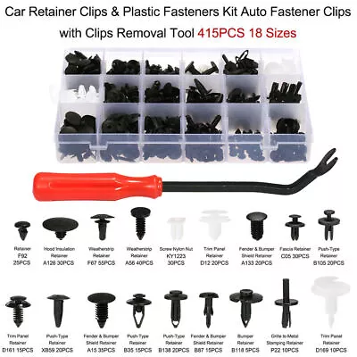 415Pcs Car Retainer Clips Auto Fasteners Push Trim Clips Pin Rivet Bumper Kit • $15.99