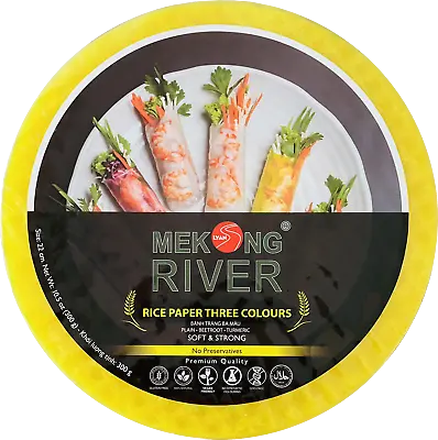 Lyan Mekong River Rice Paper Three Colours 16cm - 300g | Gluten-Free | Vegan • £4.69