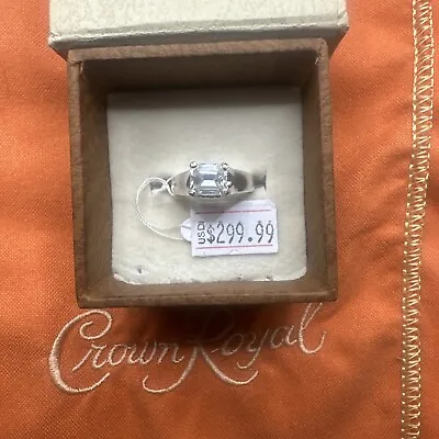 Real Moissanite Charles & Colvard 2Ct Brilliant Emerald Cut White Ring Size 7 • $141.99