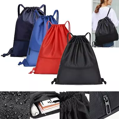 Backpack Sport Pack String Tote Gym Bag Cinch Sack School Drawstring Capacity • $16.79