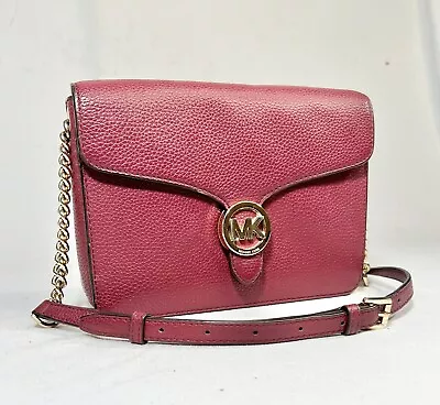 Michael Kors Vanna Mulberry Leather Medium Crossbody Bag Handbag Purse   • $75