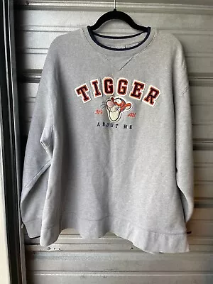 Vintage Y2K Tigger Disneyland Resort Gray Sweatshirt It’s All About Me Men's XL • $29.95