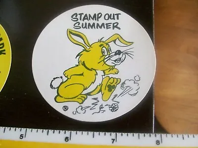 Vintage 1970's  Snowmobile Decal STAMP OUT SUMMER New Old Stock Rabbit Thumper • $3