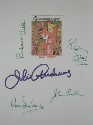 Camelot Broadway Musical Signed Script Julie Andrews Robert Goulet Burton Reprnt • $19.99