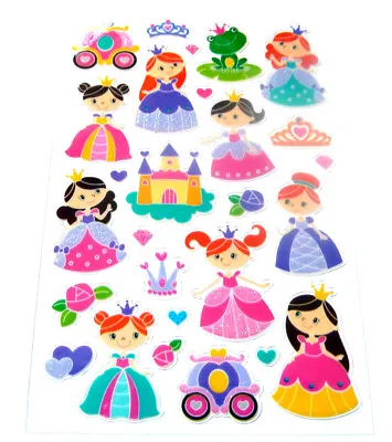 Small Glitter Princess Stickers Childrens Labels For Kids Craft PVC18 • $5.74