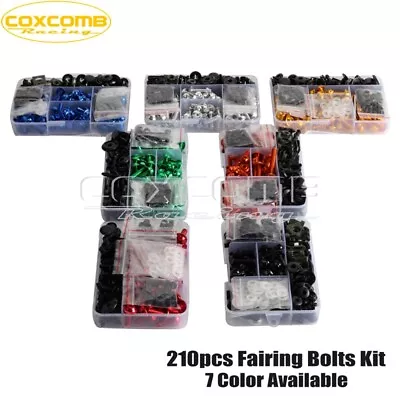 210Pcs Motorbike Fastener Clip Screw Kit Windscreen Fairing Bolt Set Universal • $33.11