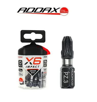 £2.49 • Buy Addax Impact Driver Bits Screwdriver Insert Recess Bit 25mm PZ3