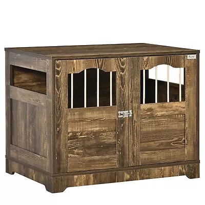 Dog Crate End Table Wooden Wire Kennel Decorative Furniture Indoor Pet House  • $120.89