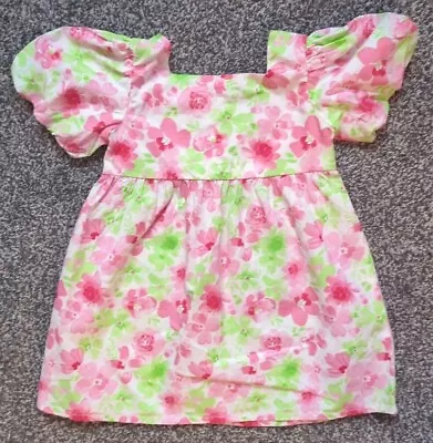 Baby Girls 9-12 Months Floral Summer Dress (A10) • £1.60