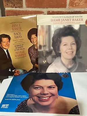 3x Janet Baker 12  Vinyl Record Bundle Lot - Bach Arias Geoffrey Parsons Mahler • £14.99