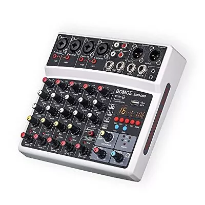 BOMGE 6 Channel Audio Sound Mixer - Professional Digital DJ Mixing Console Fo... • $91.53