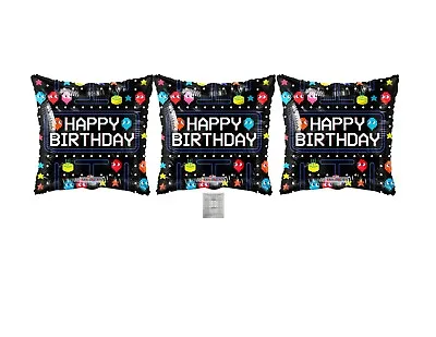 Set Of 3 18'' PAC-MAN 80s Video Game Balloons Birthday Party Decorations • $8.99