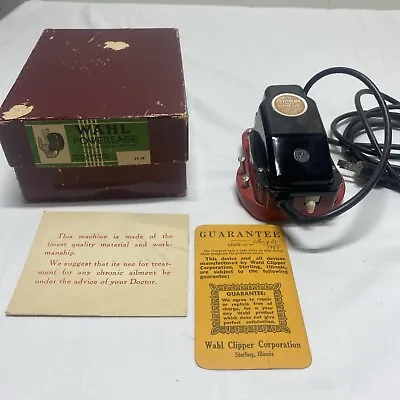 VINTAGE 1950's WAHL POWERSAGE ELECTRIC VIBRATOR MASSAGER WITH BOX TESTED • $29.99