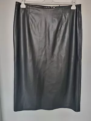 M&S Collection Faux Leather Mid Skirt Size 18R • £14.99