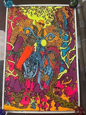 Original Vintage 1960s Blacklight  Captain America  Psychedelic Poster. • $300