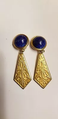 $149.99 • Buy Vintage Ben-amun Runway Couture Dangle Gold Tone Statement Clip On Earrings
