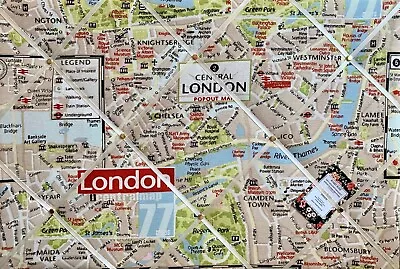 London City Map Hand Crafted Fabric Notice Memory Pin Memo Cork Photo Board • £49.50