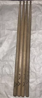 2 Pair Vintage Used VATER FUSION DRUM STICKS Sugar Maple Wood Tip Good USA Made • $13.99