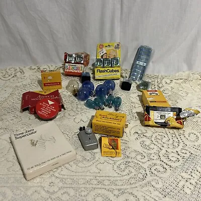 Vtg LOT GE NOS Kodak Supercolor Film Flash Cubes Ansco Bulbs Movie Auto Release • $40