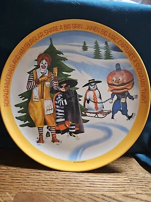 Vintage 1977 Ronald McDonald 10  PLASTIC PLATE Winter Hamburgler By Lexington • $6.56