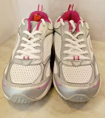 LA Gear Womens 8.5  Walk N Tone  White Silver Magenta Sneakers LA2062CW • $19.32