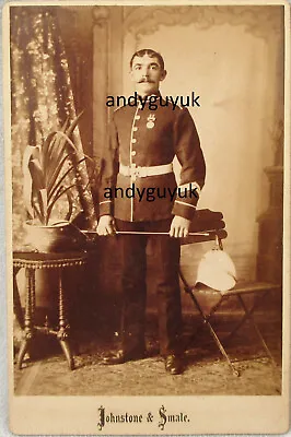 Cabinet Card Soldier India General Service Medal Military Antique Photo Pith • $60.86