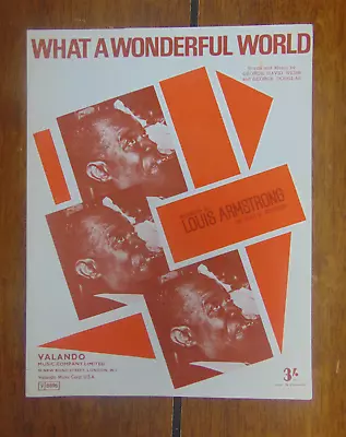 Louis Armstrong What A Wonderful World Vintage Sheet Music Free Postage • £5.99