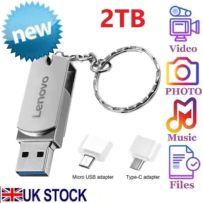 2TB USB 3.0 Flash Drive Pen Storage Memory Photo Thumb Stick For IPhone IPad PC • £8.99