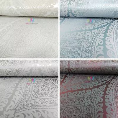 £13.99 • Buy Grandeco Kismet Damask Pattern Wallpaper Metallic Glitter Motif Art Deco Roll