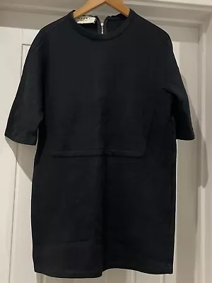 MARNI Dress Tunic Jersey Cotton Blend Half Sleeve Back Zip Size IT 38 6/8/10 Uk • £39