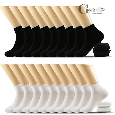 $7.99 • Buy 6 12 Pairs Mens Women Black White Cotton Sports Low Cut Ankle Quarter Thin Socks