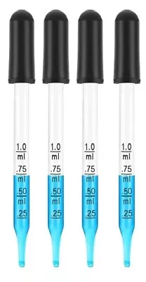 Lot Of 4 Medicine Art Essential Oils Eye Dropper Graduated 4  Straight Tip 1ml • $6.99