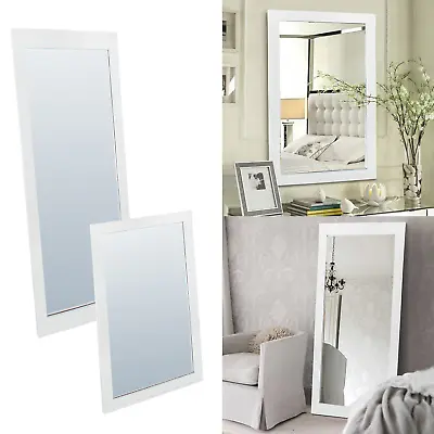 Wall Mounted White Mirror Full Length Bathroom Bedroom Dressing Room Living Hall • £19.99