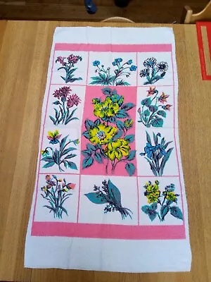 Vintage Floral Horrockses Hand Towel 1960s Or 1970s Campervan Or Retro Home • £9.50