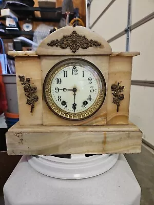 Marble Mantle Clock 1880's • $100