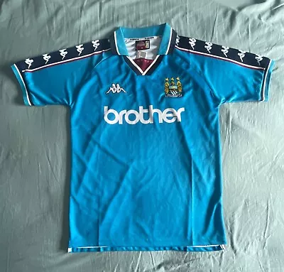 Manchester City Man Classic Retro 1997/99 Kappa Home Shirt - Size Large • $60