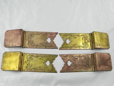 £33.84 • Buy 4 Large Vintage Japanese Tansu Brass Furniture Hardware Cabinet Hinges