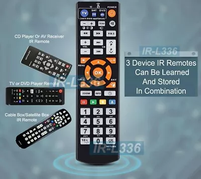 Premium Universal IR Learning Remote For TV DVD CD DVR Satellite CATV Box • $10.85