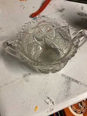 Vintage Pressed Cut Glass Sugar Bowl Dish (A2) • $9.98