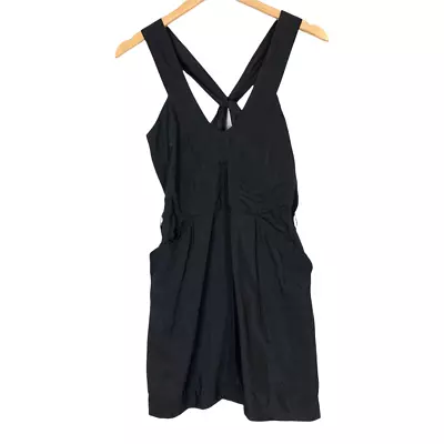 Mason Michelle Mason Black Twist Back Kangaroo Pocket Cocktail Sheath Dress 2 XS • $24.99